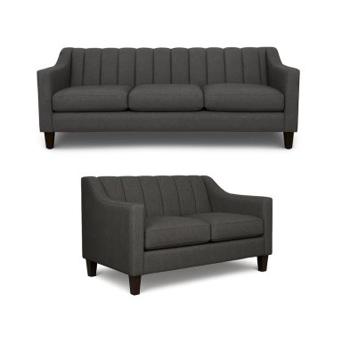 SOFA 3 Y 2 CUERPOS RAUS EN TELA GRIS, SET PARA LIVING - 5