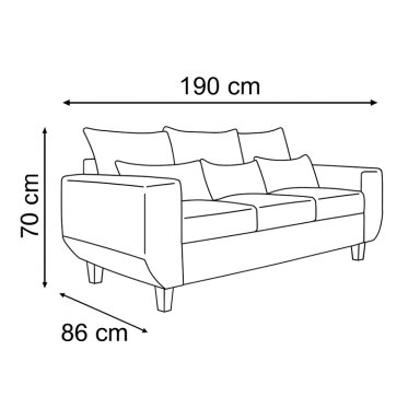 SOFA 3 Y 2 CUERPOS CASA WOW DECO ROQUE EN TELA GRIS SET LIVING - 11