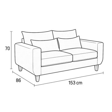 SOFA 3 Y 2 CUERPOS CASA WOW DECO ROQUE EN TELA GRIS SET LIVING - 12