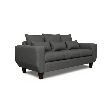 SOFA 3 Y 2 CUERPOS CASA WOW DECO ROQUE EN TELA GRIS SET LIVING - 4