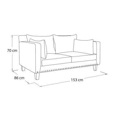 SOFA 3 Y 2 CUERPOS RIBE EN TELA BEIGE, SET PARA LIVING - 4