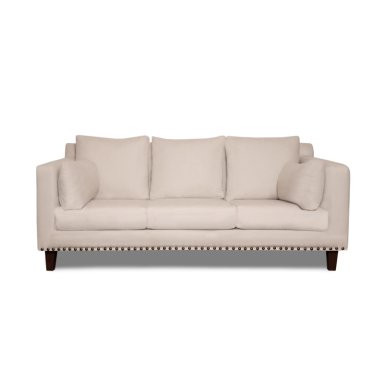 SOFA 3 Y 2 CUERPOS RIBE EN TELA BEIGE, SET PARA LIVING - 7