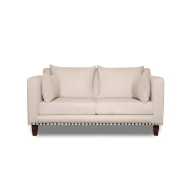 SOFA 3 Y 2 CUERPOS RIBE EN TELA BEIGE, SET PARA LIVING - 9