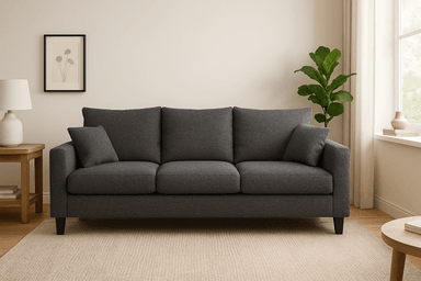 SOFA 3 Y 2 CUERPOS RAMIS EN TELA GRIS, SET PARA LIVING - 2