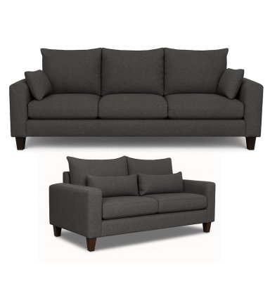 SOFA 3 Y 2 CUERPOS RAMIS EN TELA GRIS, SET PARA LIVING - 5