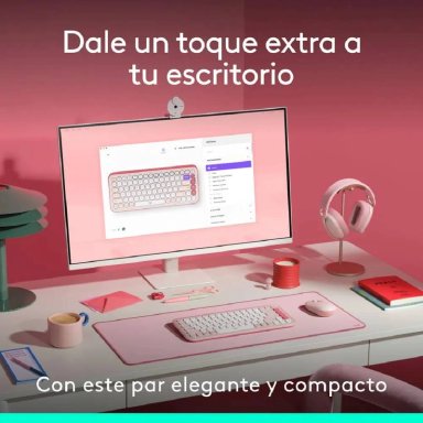 TECLADO LOGITECH POP ICON COMBO ESPAÑOL ROSA - 2