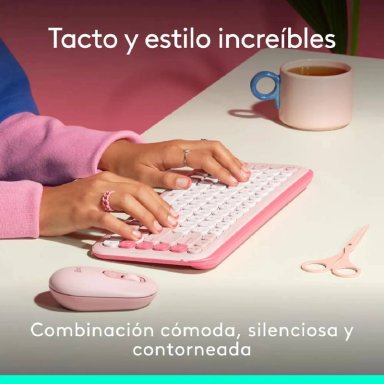 TECLADO LOGITECH POP ICON COMBO ESPAÑOL ROSA - 3