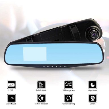 ESPEJO RETROVISOR CAMARA DVR COCHE 1080P GRABADORA RONDON - 2
