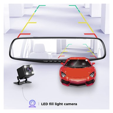 ESPEJO RETROVISOR CAMARA DVR COCHE 1080P GRABADORA RONDON - 8