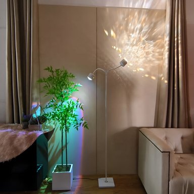 LÁMPARA PIE AJUSTABLE LED ONDAS DINÁMICAS DOBLE CABEZAL - 5