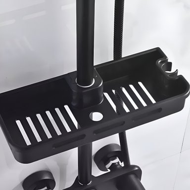 DUCHA COLUMNA MODERNA CUADRADO NEGRO MATE 3 FUNCIONES JHN - 6