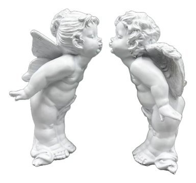 ESTATUA PAREJA DE ÁNGELES NÓRDICO DURADERA OBRA FINA JHN - 1