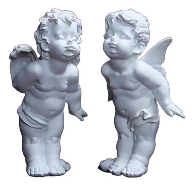 ESTATUA PAREJA DE ÁNGELES NÓRDICO DURADERA OBRA FINA JHN - 2