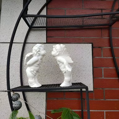 ESTATUA PAREJA DE ÁNGELES NÓRDICO DURADERA OBRA FINA JHN - 5