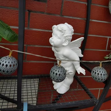 ESTATUA PAREJA DE ÁNGELES NÓRDICO DURADERA OBRA FINA JHN - 6