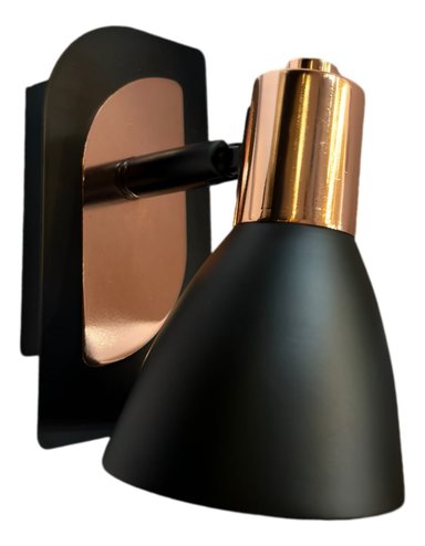 LÁMPARA PARED NÓRDICA E26 COBRE EDISON HIERRO JHN NEGRO - 2