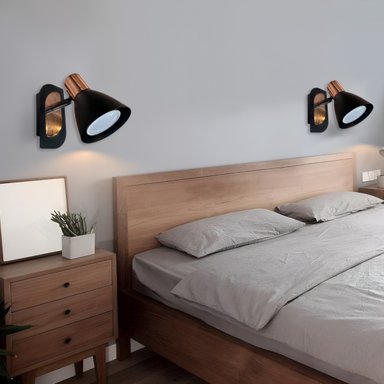 LÁMPARA PARED NÓRDICA E26 COBRE EDISON HIERRO JHN NEGRO - 9