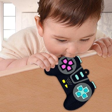 MORDEDOR SET 3 SILICONA FORMA JOYSTICK SENSORIAL BEBÉ LAU - 9