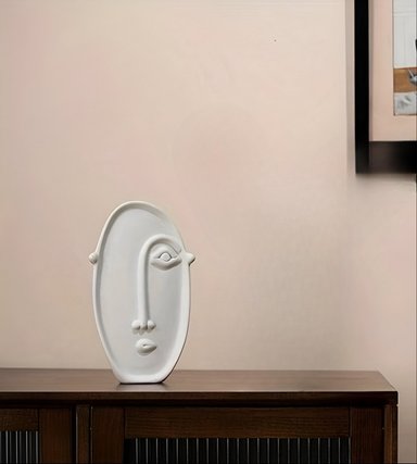 SET 2 JARRÓN CERÁMICA DECORACIÓN NÓRDICO FLORES BLANCO JHN - 9