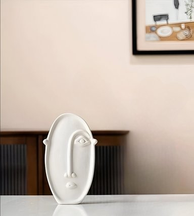 SET 2 JARRÓN CERÁMICA DECORACIÓN NÓRDICO FLORES BLANCO JHN - 10