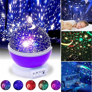 PROYECTOR ROTATORIA CIELO ESTRELLAS NOCHE ALUMBRA BEBE LAU - 7