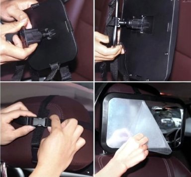 ESPEJO RETROVISOR 360° VISION TRASERA AJUSTABLE NIÑOS LAU - 4