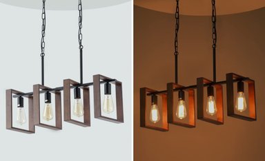 LAMPARA COLGANTE CANDELABRO RUSTICA 4 LUCES COMEDOR LAU - 9