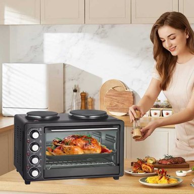 HORNO ELÉCTRICO 2EN1 DOBLE HORNALLA CONVECCIÓN GRILL JHN - 5