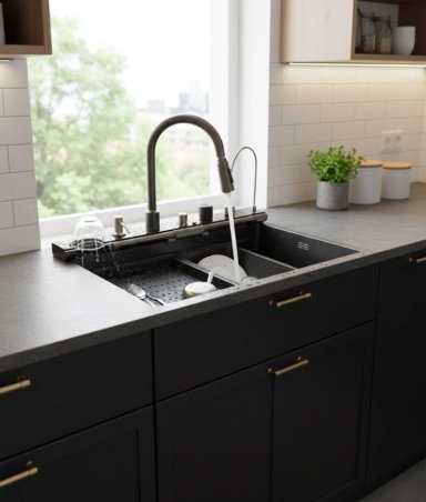 LAVAPLATOS COCINA FREGADERO MODERNO MULTIFUNCIONAL JHN - 7