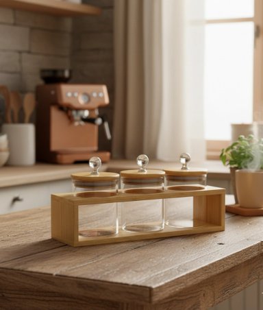 SET 3 FRASCOS ALMACENAMIENTO ORGANIZACION RECIPIENTES JHN - 9