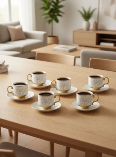 JUEGO VAJILLA TAZAS PLATILLOS GOURMET GRABADOS BOTANICOS JHN - 9