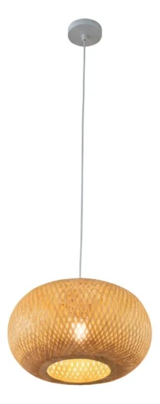 LAMPARA COLGANTE BAMBU TEJIDO DISEÑO NORDICO TIPO NIDO JHN - 1