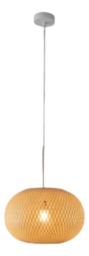 LAMPARA COLGANTE BAMBU TEJIDO DISEÑO NORDICO TIPO NIDO JHN - 3