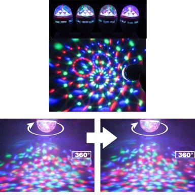 BOMBILLA LED COLORES GIRATORIO CRISTAL DISCO DJ RONDON - 3