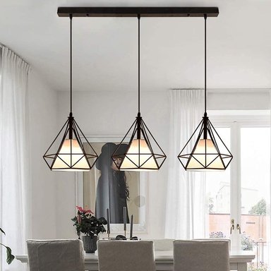 LÁMPARA COLGANTE VINTAGE DISEÑO 3 DIAMANTE ESTILO MODERNO - 7