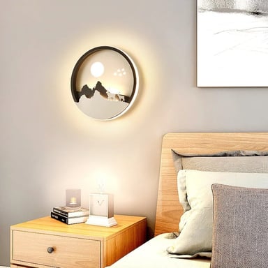 LÁMPARA PARED SALA ESTAR REDONDA LUCES LED HOGAR RONDON - 3