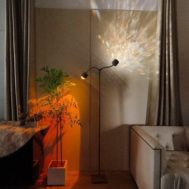 LÁMPARA PIE ONDAS DINÁMICAS PUESTA DE SOL LED DOBLE CABEZAL - 8