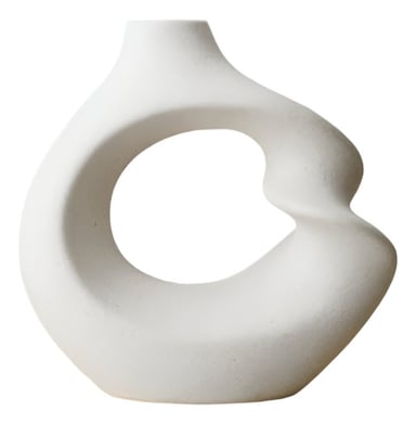 JARRÓN FLORES CERÁMICA DECORACIÓN MODERNO PEQUEÑO BLANCO JHN - 1