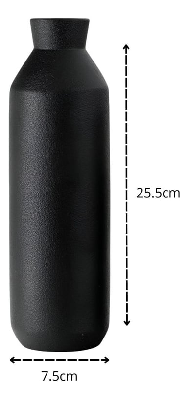 FLORERO DECORATIVO JARRÓN CERÁMICA ALTO MESA NEGRO JHN - 2