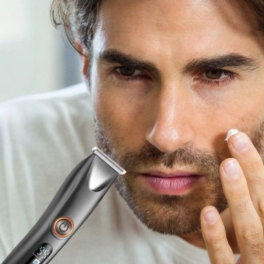 MAQUINA AFEITADORA CORTAR PANTALLA LED BARBA PIERNA LAU - 8