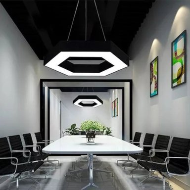 LAMPARA COLGANTE HEXAGONAL LED MINIMALISTA HOGAR SALA LAU - 9