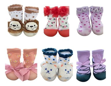 SET 2 CALCETINES FORMA PANTUFLAS ANTIDESLIZANTE BEBE LAU - 3