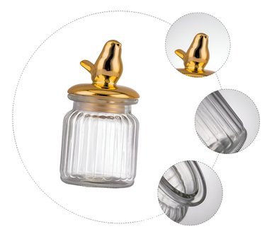 SET 2 TARRO TRANSPARENTE DISEÑO ANIMAL ALMACENAMIENTO JHN - 3