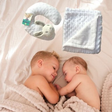 SET DE MANTA DE APEGO DOBLE+ ALMOHADA PELUCHE BEBE LAU - 3