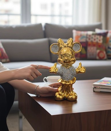 FIGURA DECORATIVA MINNIE MOUSE ESTATUA ADORNO HOGAR MESA JHN - 4