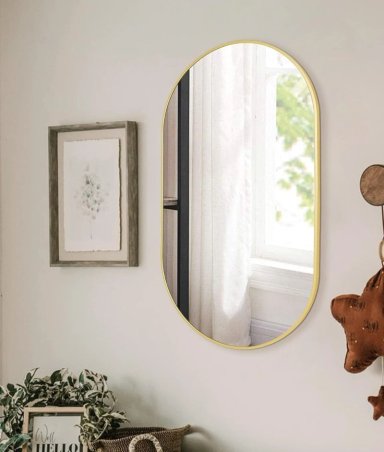 ESPEJO DECORATIVO OVALADO PARED ESTILO NORDICO ADORNO JHN - 2
