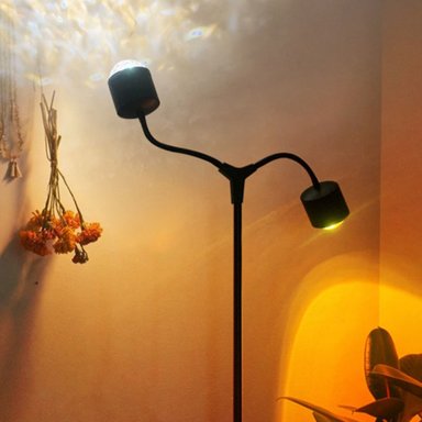 LÁMPARA PIE ONDAS DINÁMICAS PUESTA DE SOL LED DOBLE CABEZAL - 6