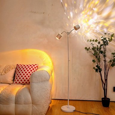 LÁMPARA PIE AJUSTABLE LED ONDAS DINÁMICAS DOBLE CABEZAL - 6