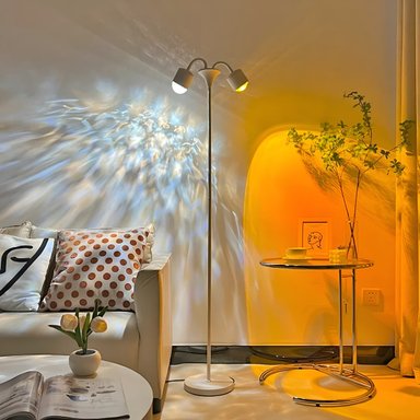 LÁMPARA PIE AJUSTABLE LED ONDAS DINÁMICAS DOBLE CABEZAL - 7