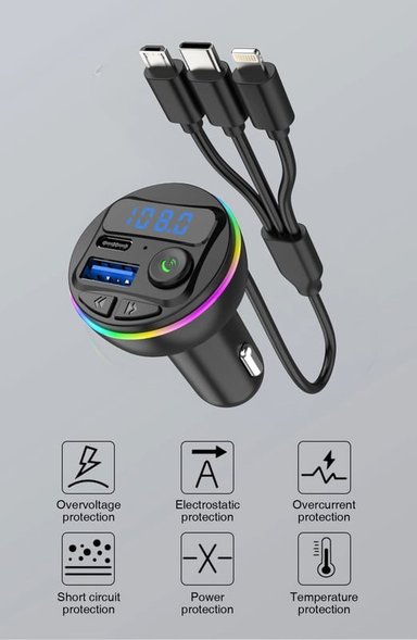 TRANSMISOR MANOS LIBRE CUTX G46 CARRO USB AUDIO MICROFONO LAU - 9